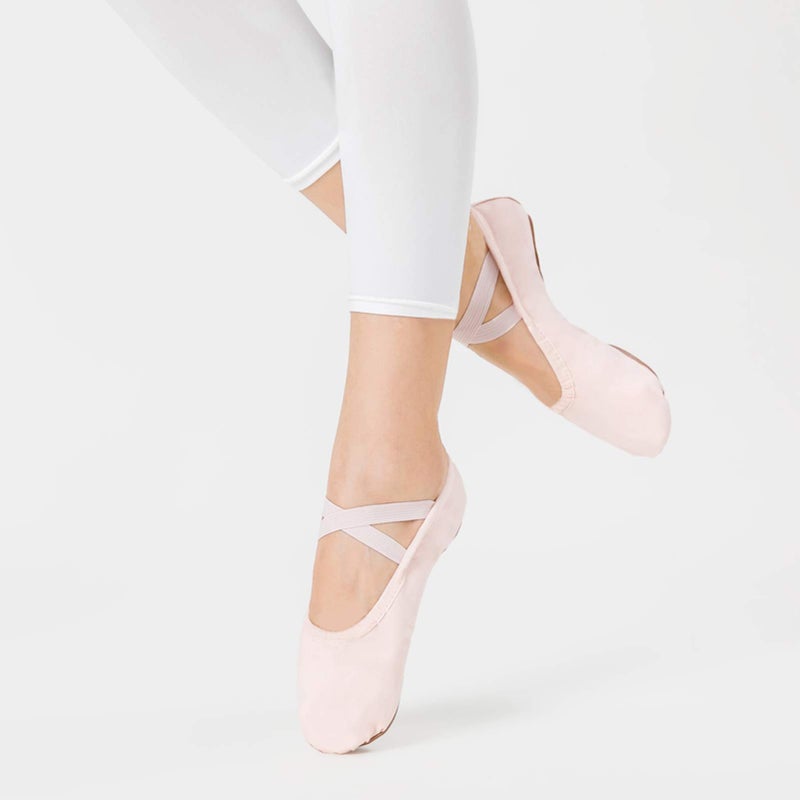 Stelle Canvas Ballet Shoes Toddler Girls Ballet Slippers No-Tie Boys Dance Shoes(Ballet Pink,11ML) - Image 2